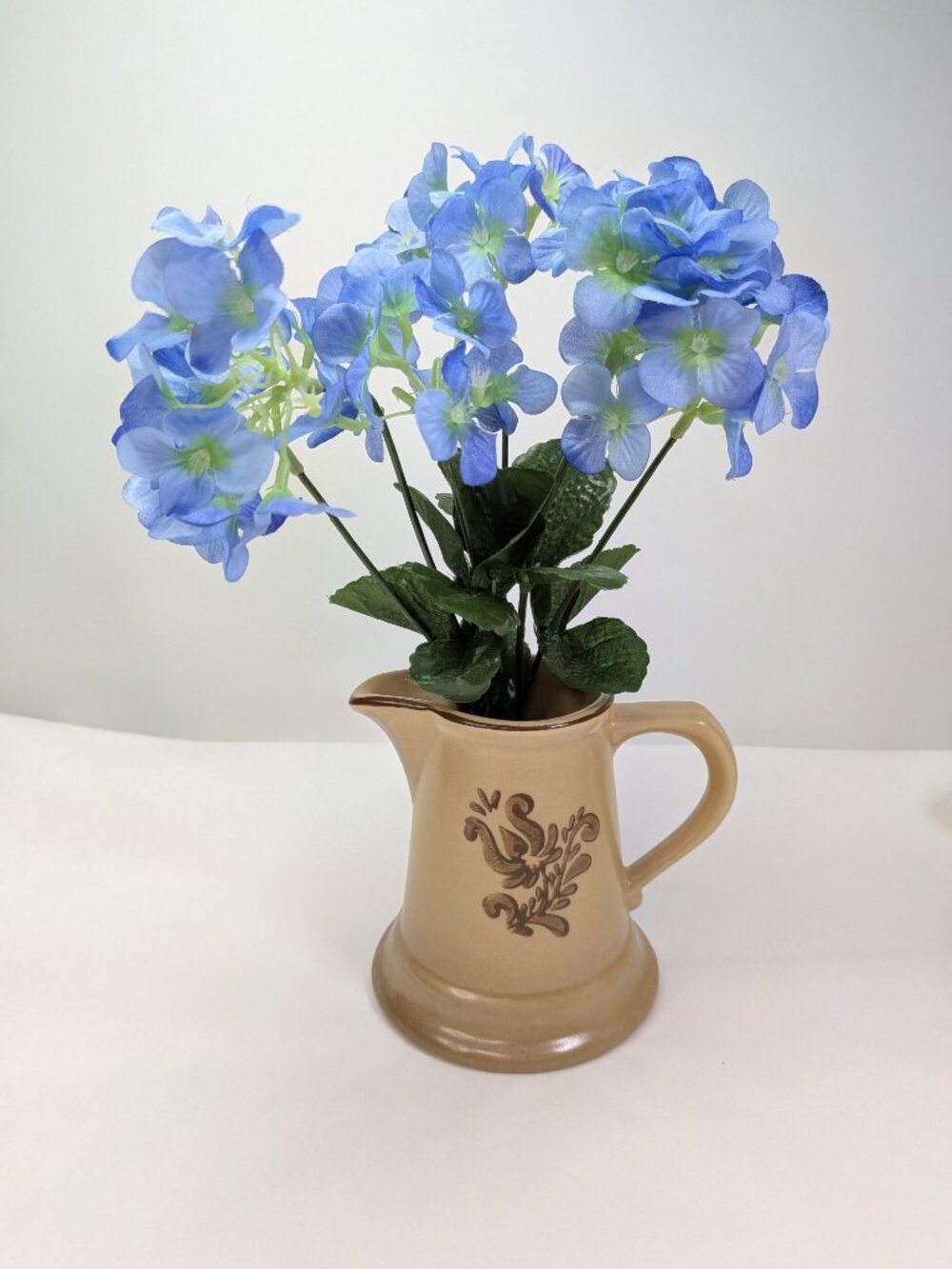 Rustic Farmhouse Stoneware Pitcher Warm Toast Brown Bud Vase Cottagecore Decor